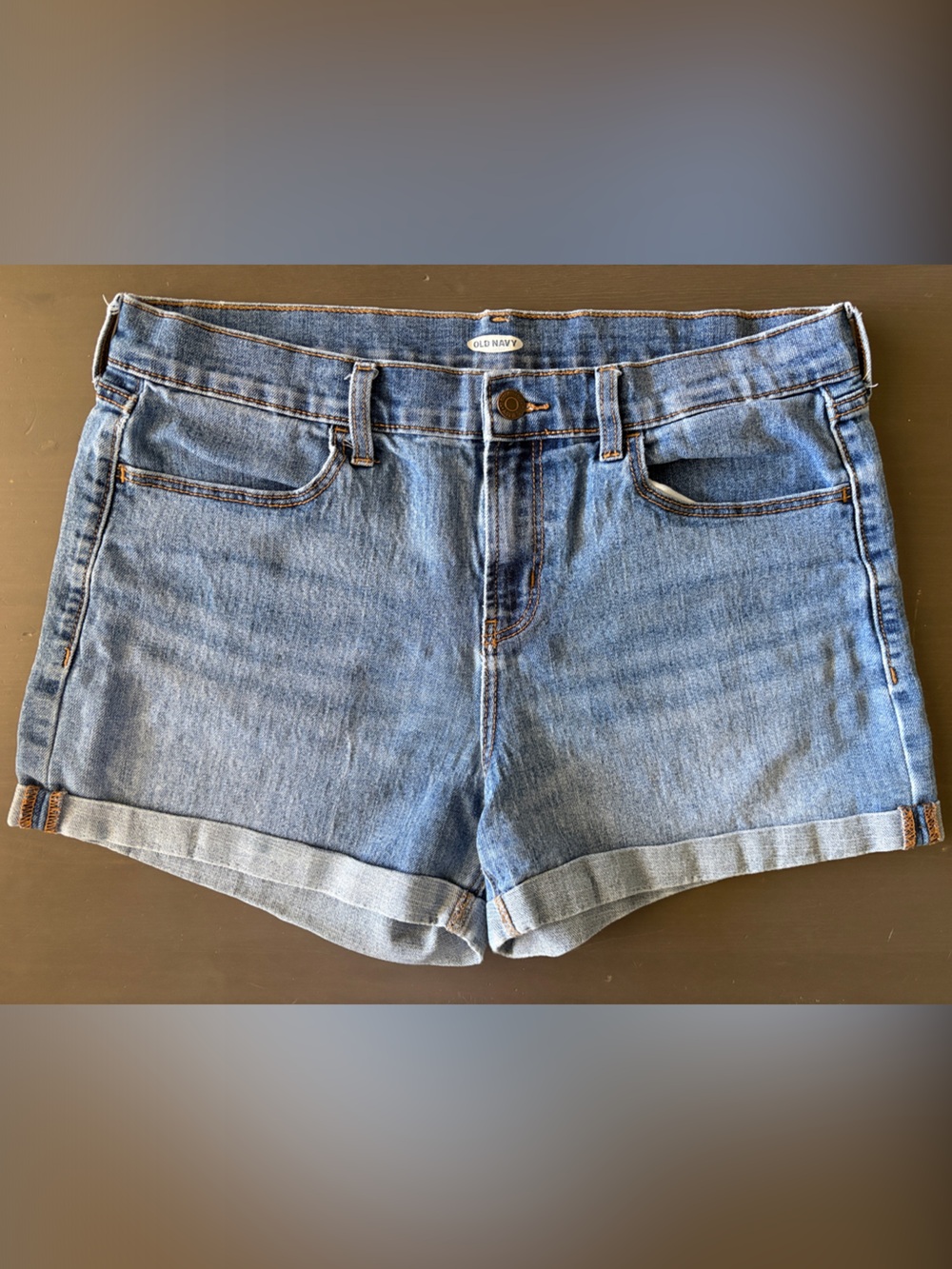 Old Navy Medium Blue Rolled-Hem Denim Shorts